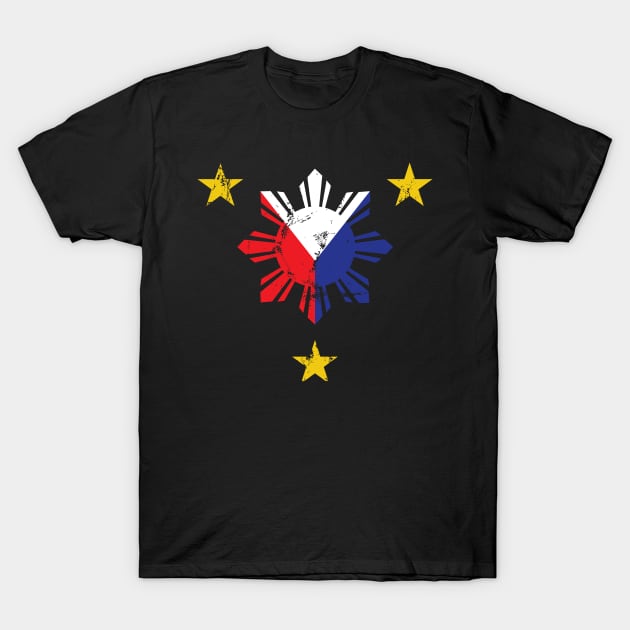 Philippine Flag Pinoy Pride Filipino American Love of Country Philippines USA Design Gift Idea T-Shirt by c1337s